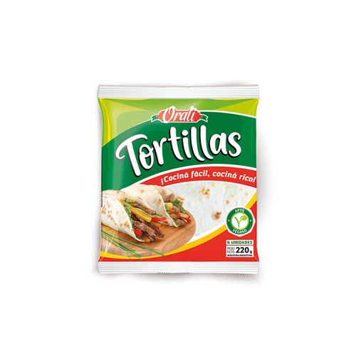 Tortillas Veganas Orali De Trigo Blanco Para Tacos  6u 220g