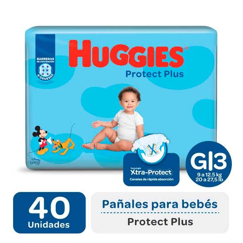 Pañales Huggies Protec Plus G 40 U