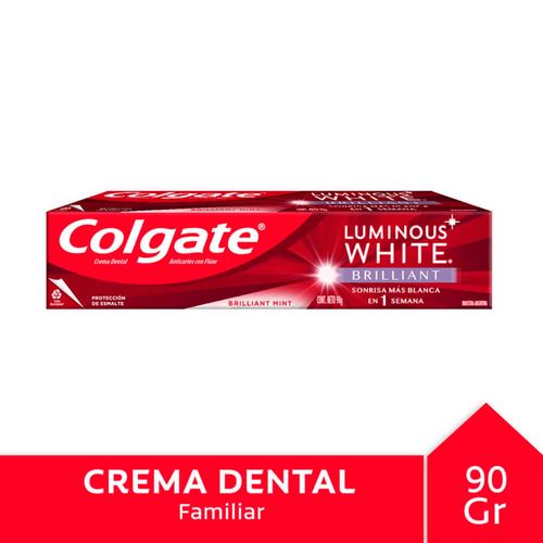 Pasta Dental Colgate Luminous White Brilliant Tubo Reciclable 90g