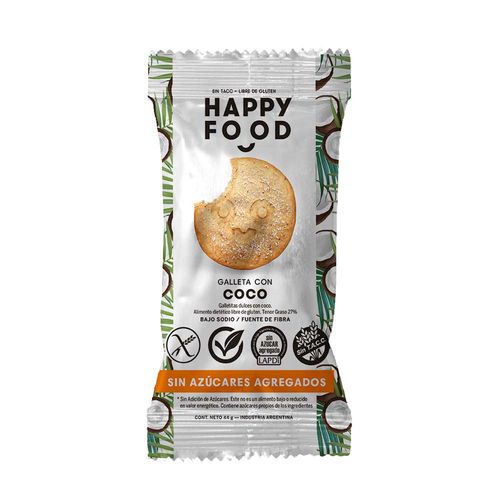 Galletita Happy Food De Coco Sin Azúcar 44 Gr