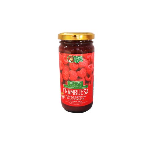 Untable Dietético De Frambuesa Con Stevia 260 Gr Frutas Del Sur