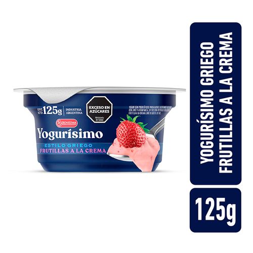 Yogur Griego Yogurisimo Frutillas A La Crema 125g