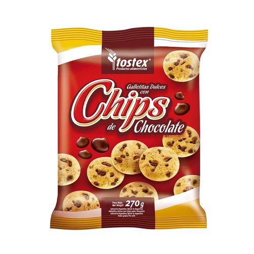 Galletas Dulces Con Chips De Chocolate Tostex 270 Gr