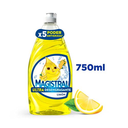 Detergente Líquido Lavavajillas Magistral Limón Ultra Desengrasante 750ml