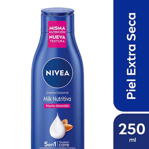 Crema Corporal Nivea Milk Nutritiva 5 En 1 250 Ml