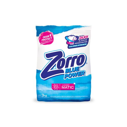 Detergente Polvo Blue Matic 3kg Zorro