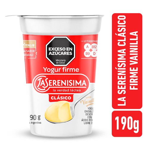 Yogur Firme La Serenísima Clásico Vainilla 190g