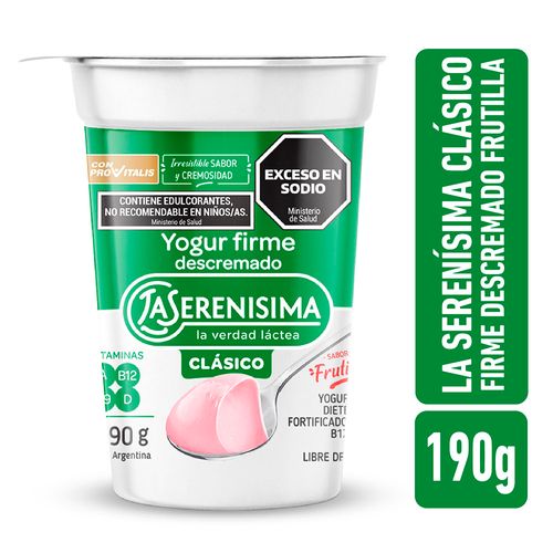 Yogur La Serenisima Descremado Firme Frutilla 190 G