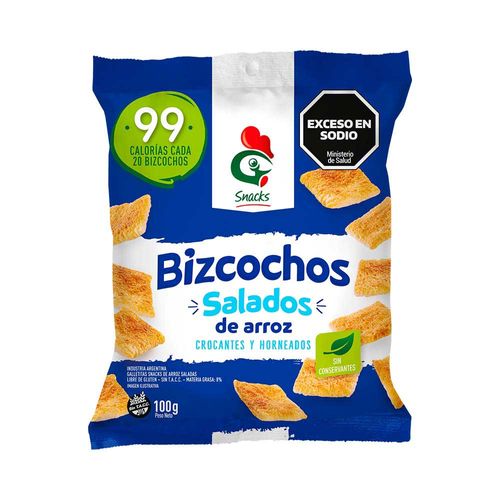 Bizcocho Arroz Gallo Snack Salado 100 Gr