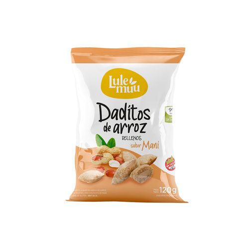 Daditos De Arroz Rellenos De Maní 120 Gr Lulemuu