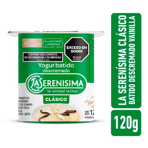 Yogur Batido Descremado Vainilla La Serenísima Clásico 120 Gr