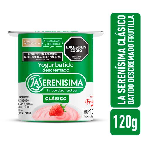 Yogur Batido Descremado Frutilla 120 Gr La Serenísima Clásico