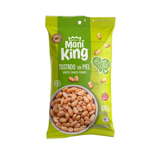 Maní Tostado Sin Sal  Mani King 100 Gr