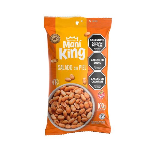 Maní Salado Sin Piel Mani King 100 Gr