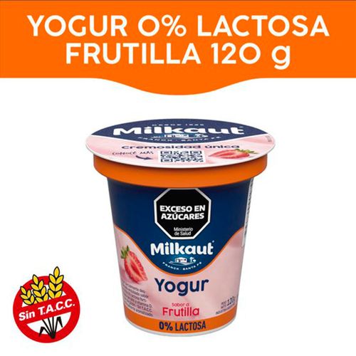 Yogur Milkaut 0lactosa Sabor A Frutilla 120g