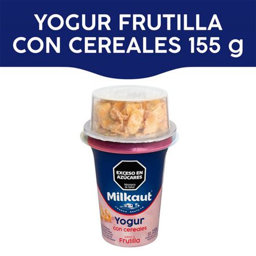 Yogur Milkaut Frutilla Con Cereal 155g