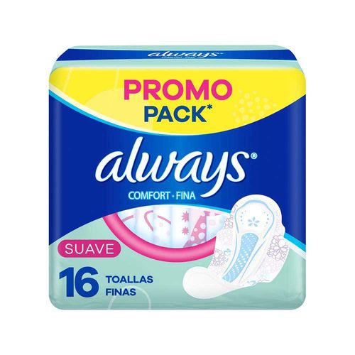 Always Comfort Fina Suave Toallas Femeninas, 16 Un