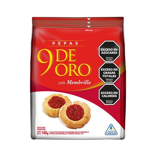 Pepas Membrillo 9 De Oro 140 Gr