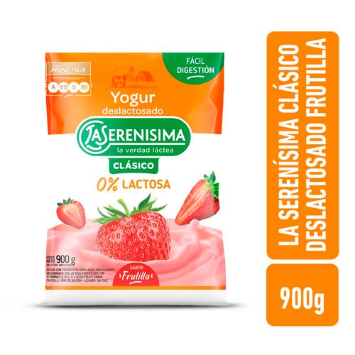 Yogur Bebible Deslactosado La Serenísima Frutilla 900 Gr