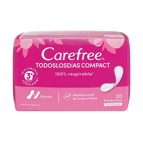 Protectores Diarios Carefree Protección Compact X20 Un