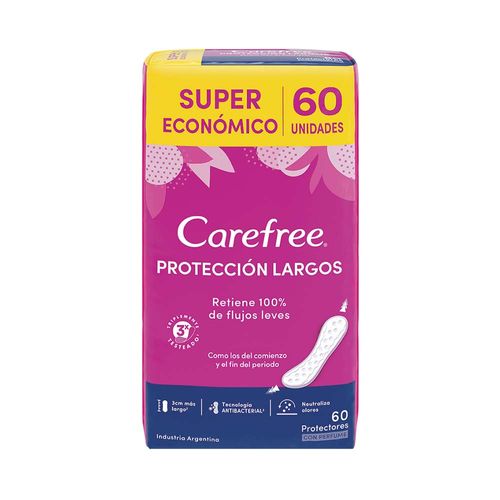 Protectores Diarios Carefree Protección Largos 60 U