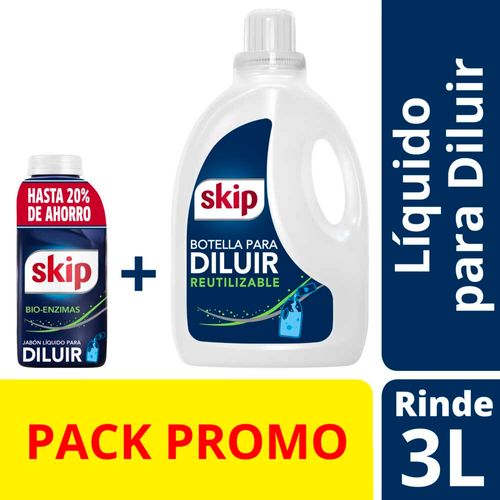 Jabón Líquido Skip Para Diluir 500 Ml  Botella 3l Reutilizable