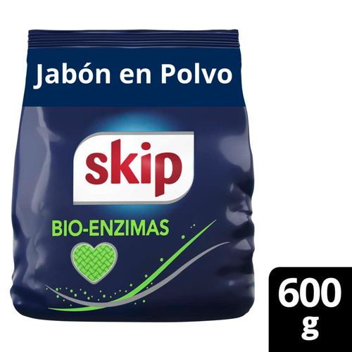 Jabón En Polvo Skip Bio-enzimas Baja Espuma 600 Gr