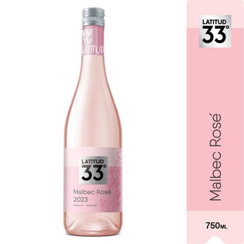 Vino Rose Latitud 33° Malbec Rose 750 Ml