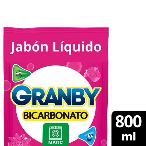 Jabon Liquido Granby Bicarbonato Rosas Dp 800