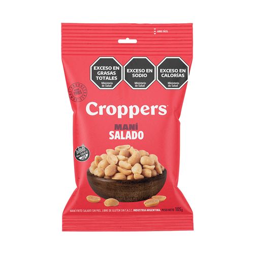 Mani Salado Frito Sin Piel Croppers 105 Gr