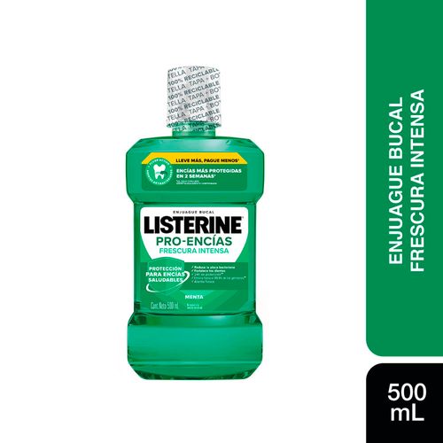 Enjuague Bucal Listerine Pro-encías Intensa X 500 Ml.