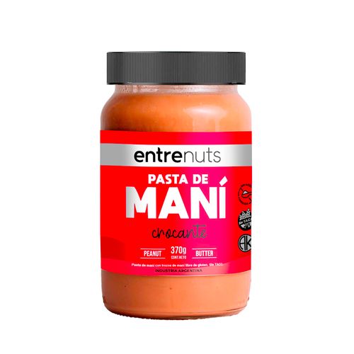 Pasta De Maní Natural Con Trocitos Entrenuts 370 Gr