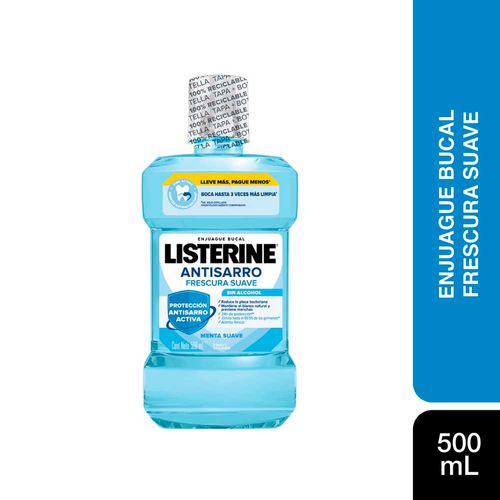 Enjuague Bucal Listerine Antisarro Suave Sn Alcohol X500