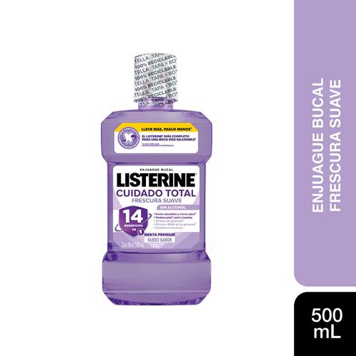 Enjuague Bucal Listerine Cuidado Total Sin Alcool X500m