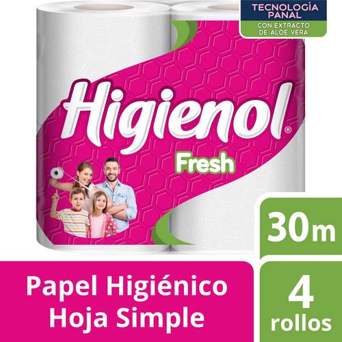 Papel Higienico Higienol Hoja Simple Fresh 4u