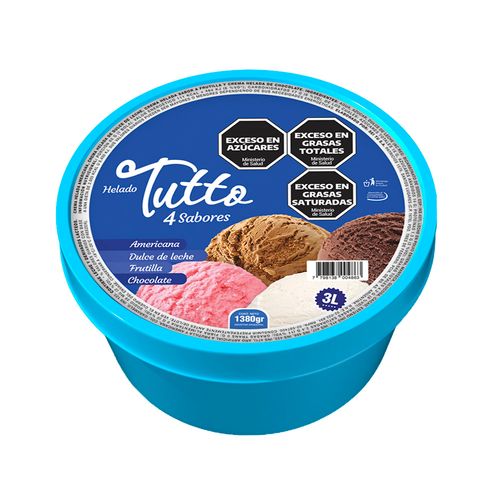 Helado Balde Tutto 4 Sabores 3lts