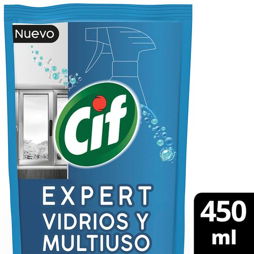 Limpiador Vidrios Y Mulitiuso Cif Expert 450 Ml Doypack