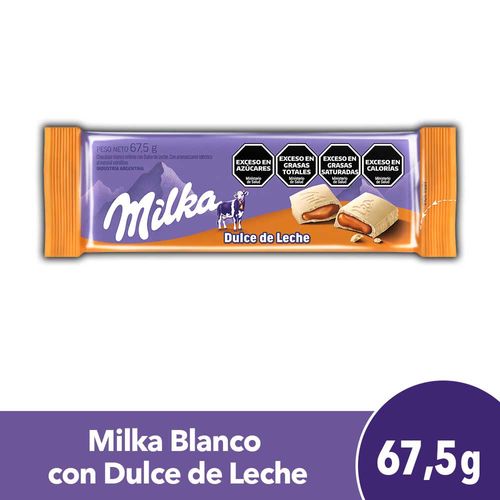 Chocolate Milka Blanco Relleno Dulce De Leche 67,5 Gr