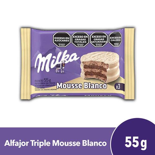 Alfajor Triple Milka Mousse Blanco 55 Gr