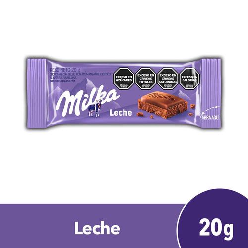 Chocolate Milka Con Leche 20 Gr