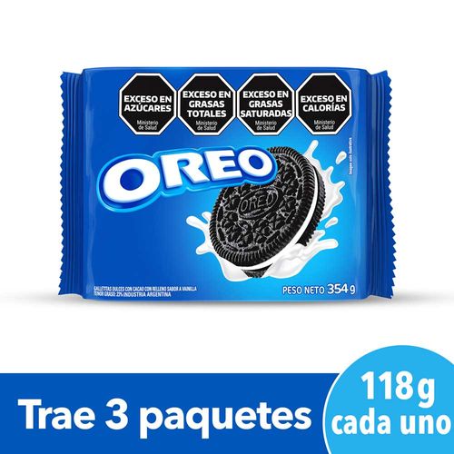 Galletitas Rellenas Con Crema Sabor Original 354 Gr X 3 Un Oreo
