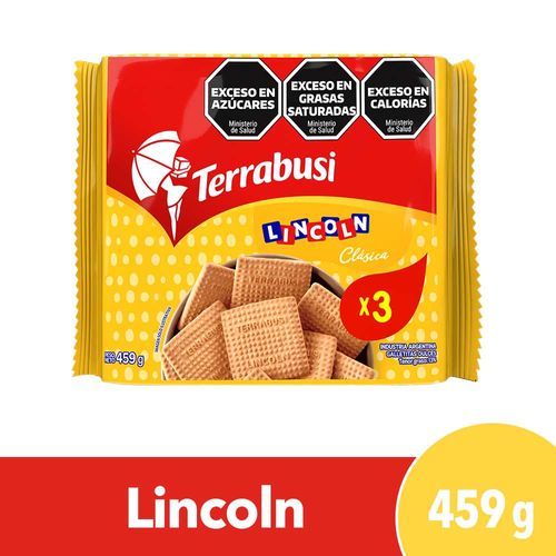 Galletitas Dulces Lincoln Clásicas Terrabusi Tripack 459 Gr