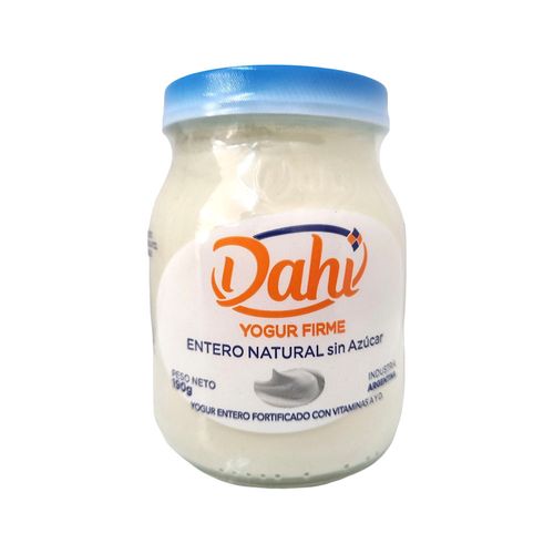 Yogur Dahí  Firme Entero Natural Sin Azucar 190g