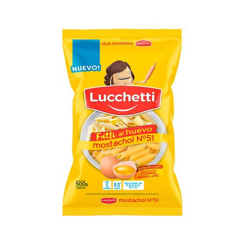 Fideos Mostachol Al Huevo N°51 Lucchetti X 500 Gr