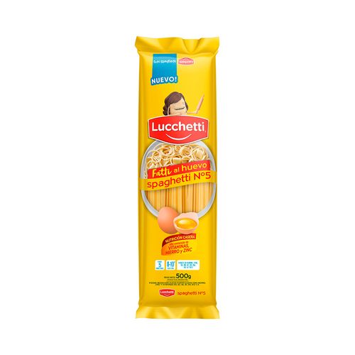 Fideos Lucchetti Spaghet N5huevo X500g