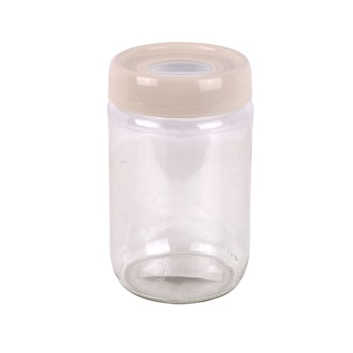 Frasco De Vidrio Tapa Beige 660 Ml