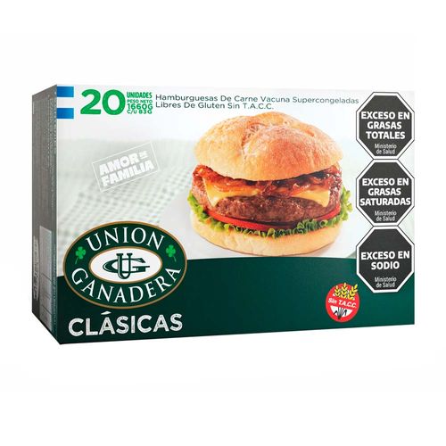 Hamburguesas Clasicas Union Ganadera 20x83g