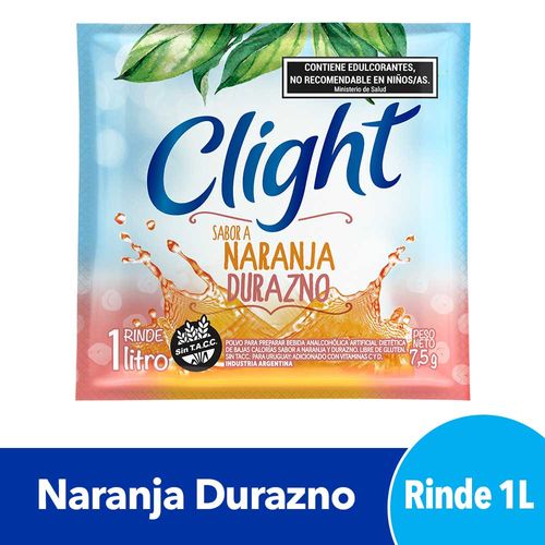 Jugo En Polvo Clight Naranja Durazno 7,5 Gr