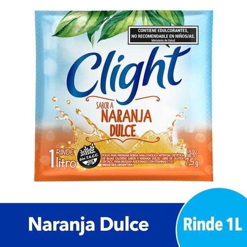 Jugo en Polvo Clight Naranja Dulce 7,5 Gr