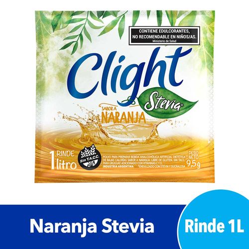 Jugo En Polvo Clight Naranja Stevia 9,5 Gr